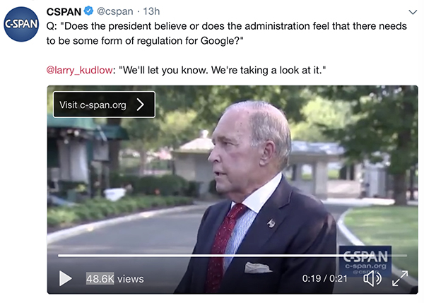 好自为之!特朗普敲打谷歌:搜到我的都是负面,白宫正在调查