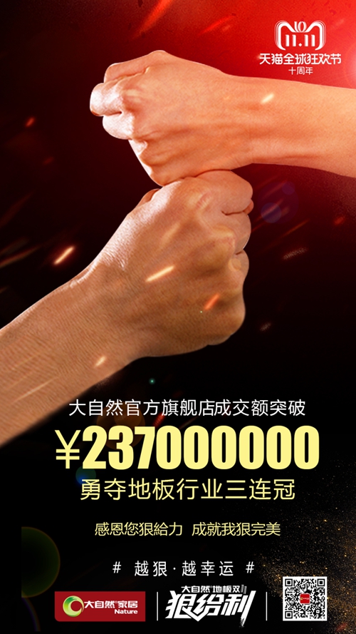 从数据到服务 大自然家居完胜双11营销考验“狠完美”！